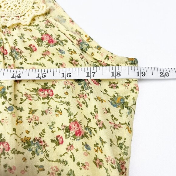 Vintage DCC Missy Crocheted Trim Micro Floral Print Camisole Tank Top Size M - Picture 7 of 10